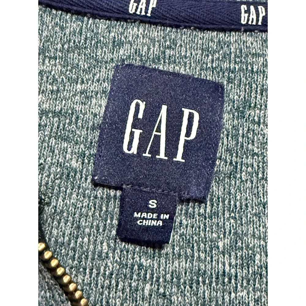 GAP Sweater Men's Size Small Green Pullover 1/4 Zip Long Sleeve